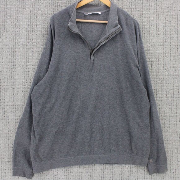 Cutter & Buck Sweater Mens 2XL Gray Solid Half Zip Long Sleeve Lightweight - Picture 1 of 8